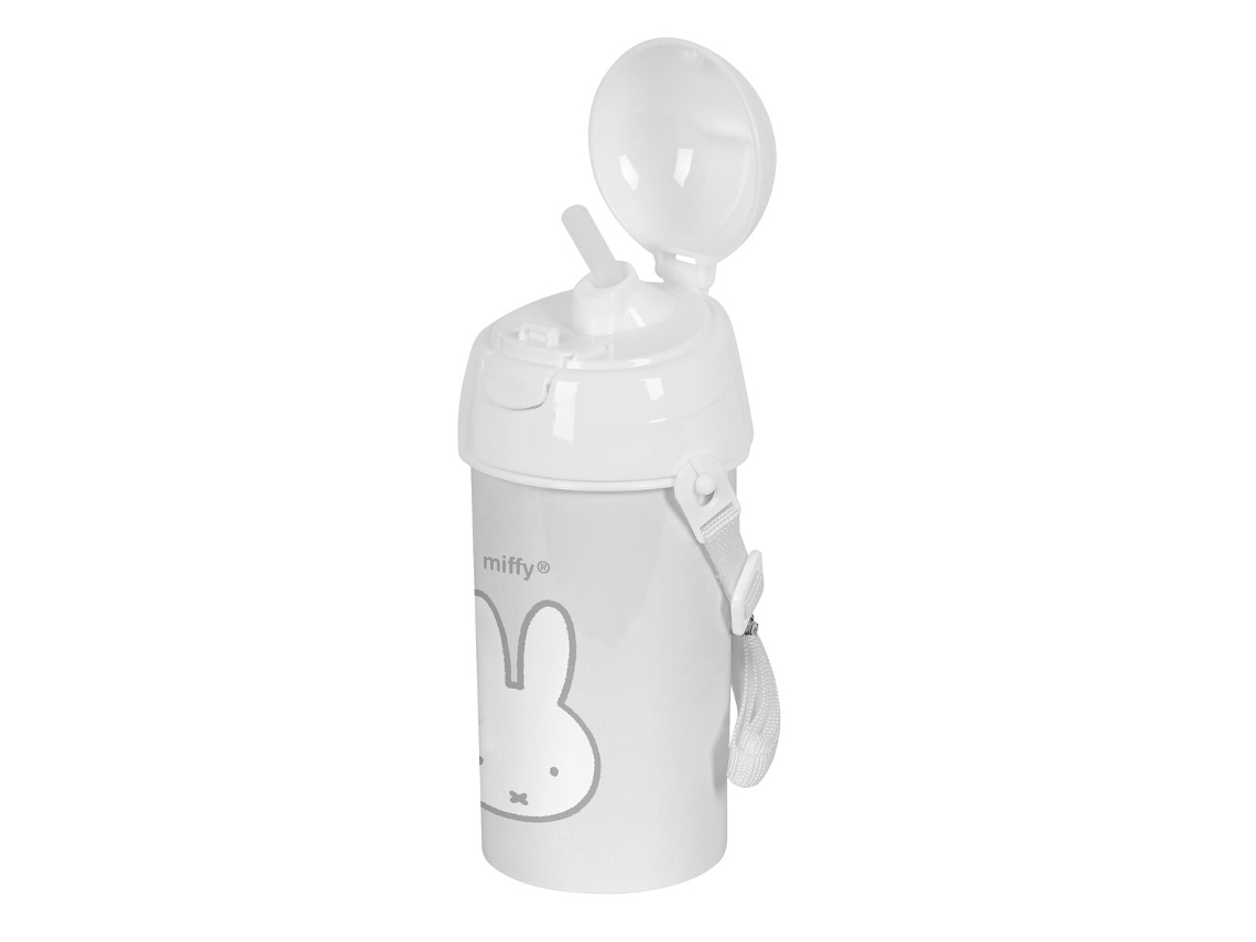 Botella con Tapa y Pajita MIFFY Niebla Gris PVC 500 ml