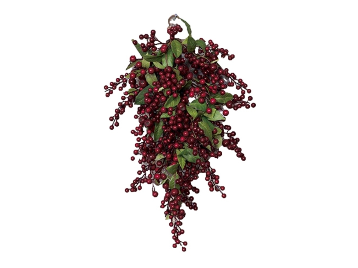 Rama de hojas de pared de flores Albi 70 cm rojo