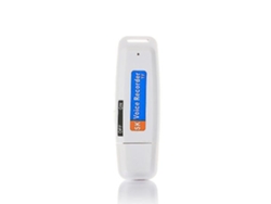 Grabadora de voz digital con una sola tecla, tarjeta de memoria flash TF Yizhood, grabadora de voz USB (blanca)