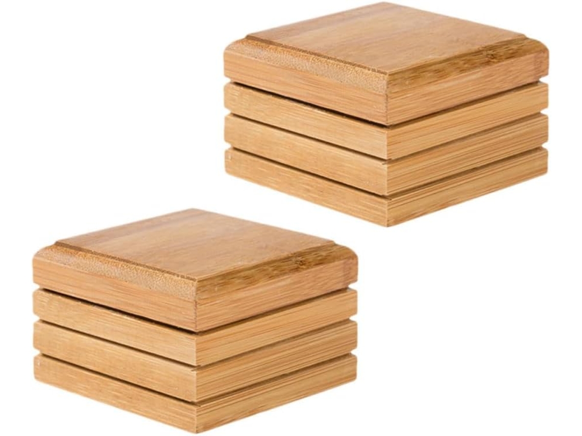 Escorredor De Sabonete De Bambu Para Banheiro, 2 Peças, Leve E, Mantém O Sabonete Seco Na Pia Ou No Chuveiro, Design