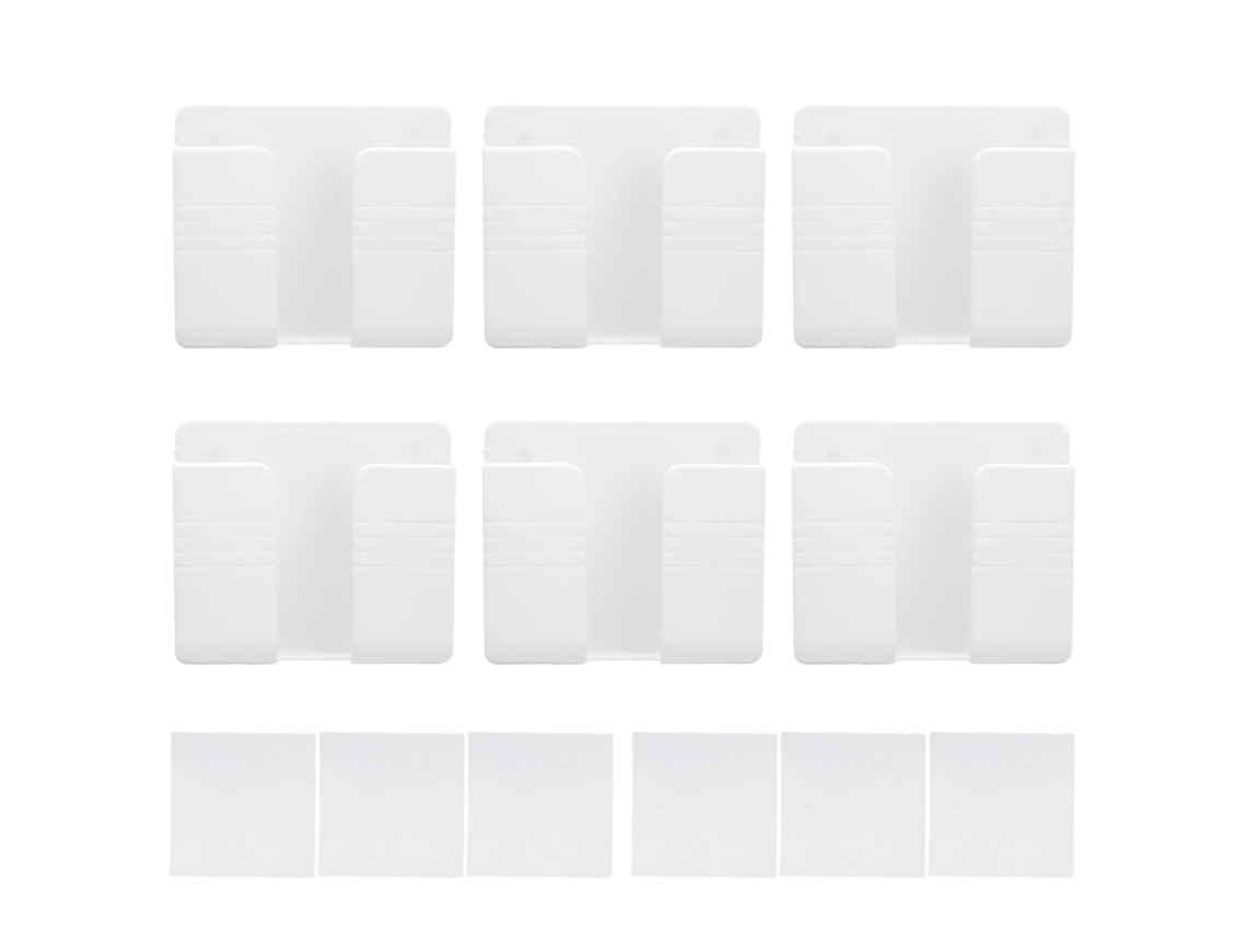 6 soportes de pared adhesivos universales para teléfono, soporte de carga para el hogar, dormitorio y baño.