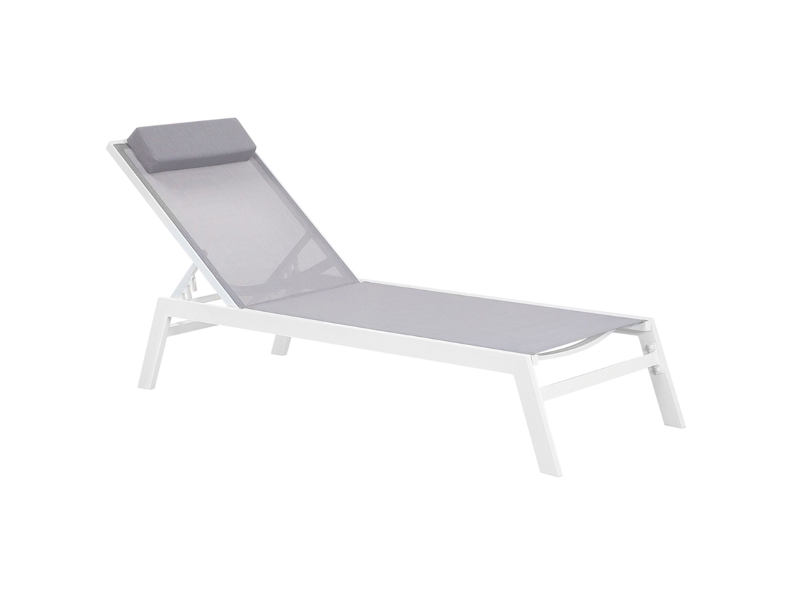 Tumbona de jardín gris en aluminio BELIANI Catania de Aluminio Gris 66x190x103