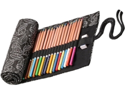 Estuche enrollable para lápices con separadores, organizador portátil de lápices de lona, bolsa de almacenamiento.