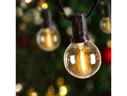 Guirnalda de Luces 220V G40 (Estándar Europeo) con Certificación CE, Bombillas de Filamento de Tungsteno, 9 metros, 30 LEDs 3 Bombillas de Repuesto de 30FT ZMDECQNA