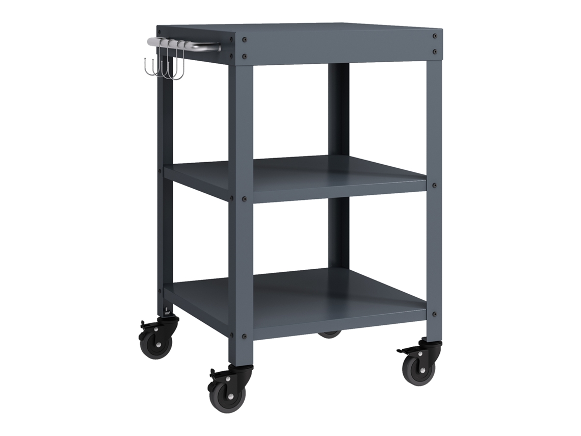 Carro de servicio para jardín Bolognano 81x50x50 cm - Gris oscuro [casa.pro]