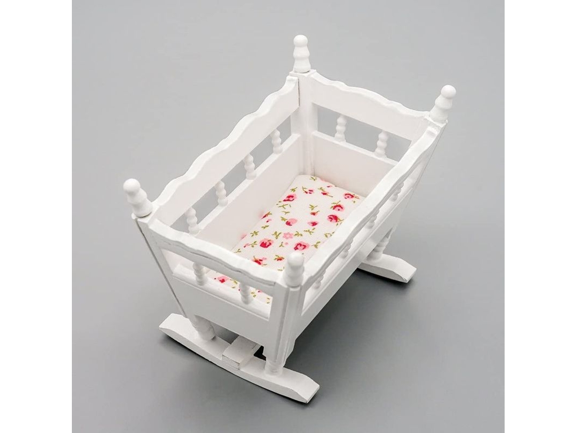 Cuna Miniatura Para Muñecas Escala 1:12, Ideal Como Accesorio Para Muebles De Casa De Muñecas O Para La Habitación Infantil.
