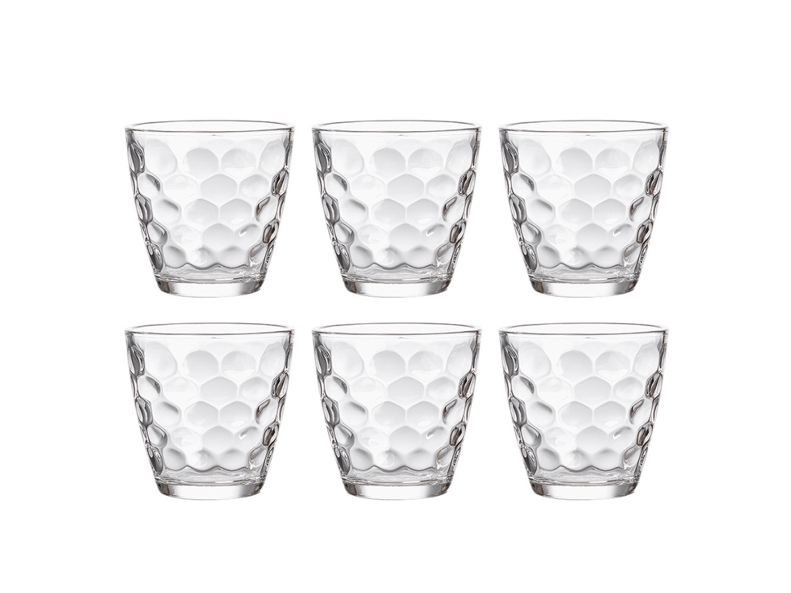 Juego de 6 vasos de vidrio transparente duraderos de 185 ml para bebidas de té, leche y cerveza JEIIBRZUI