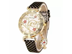 Reloj de pulsera de cuarzo dorado para hombre/mujer con brazalete de malla de acero.