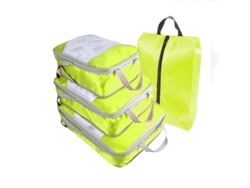 Juego De 4 Piezas, Organizadores De Equipaje De Viaje De Malla Expandible Para Ropa, Ropa Interior CHRUI Green