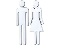 Adhesivos De Baño Wc 3d De Vinilo Espejo Arte Pared Hombre Mujer Desmontable Plata