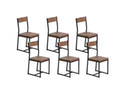 Cadeiras de jantar em estilo industrial BELIANI Laredo de MDF Castanho escuro 38x42x86