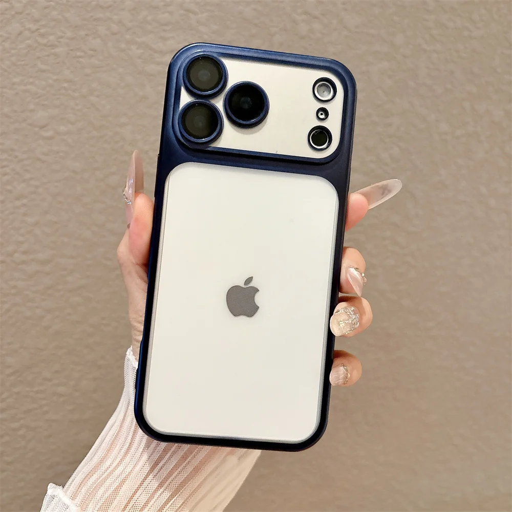 (iphone 13 Pro Max, Azul) Funda Mate Galvanizada Para Iphone, Fabricada En Material Tpu Suave Y Semitransparente.