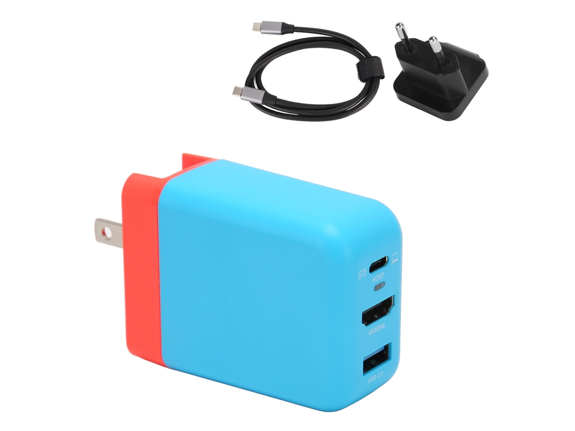 Cargador Plegable Gan Usb C De 65 W Con 3 Puertos, Hdmi 4k 60hz Para Switch, Monitor, Tv, Proyector, Enchufe Europeo.