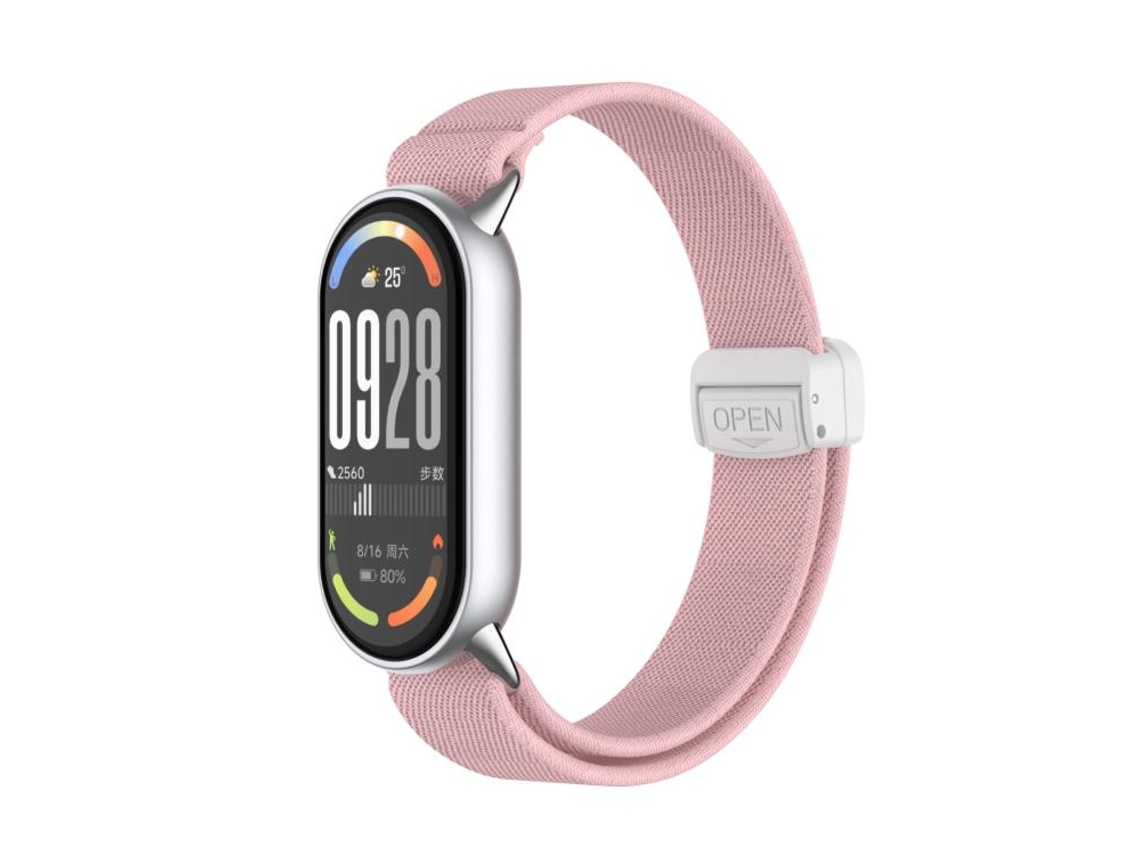 Correa para Xiaomi Smart Band 10/9/8 - Nylon elástico - Cabezal metálico - Hebilla magnética de plástico