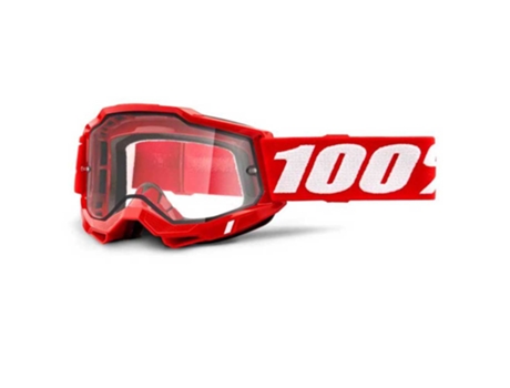 Óculos Accuri Enduro Mtb Vermelho Clear Vented Mirror/Cat0100Percent