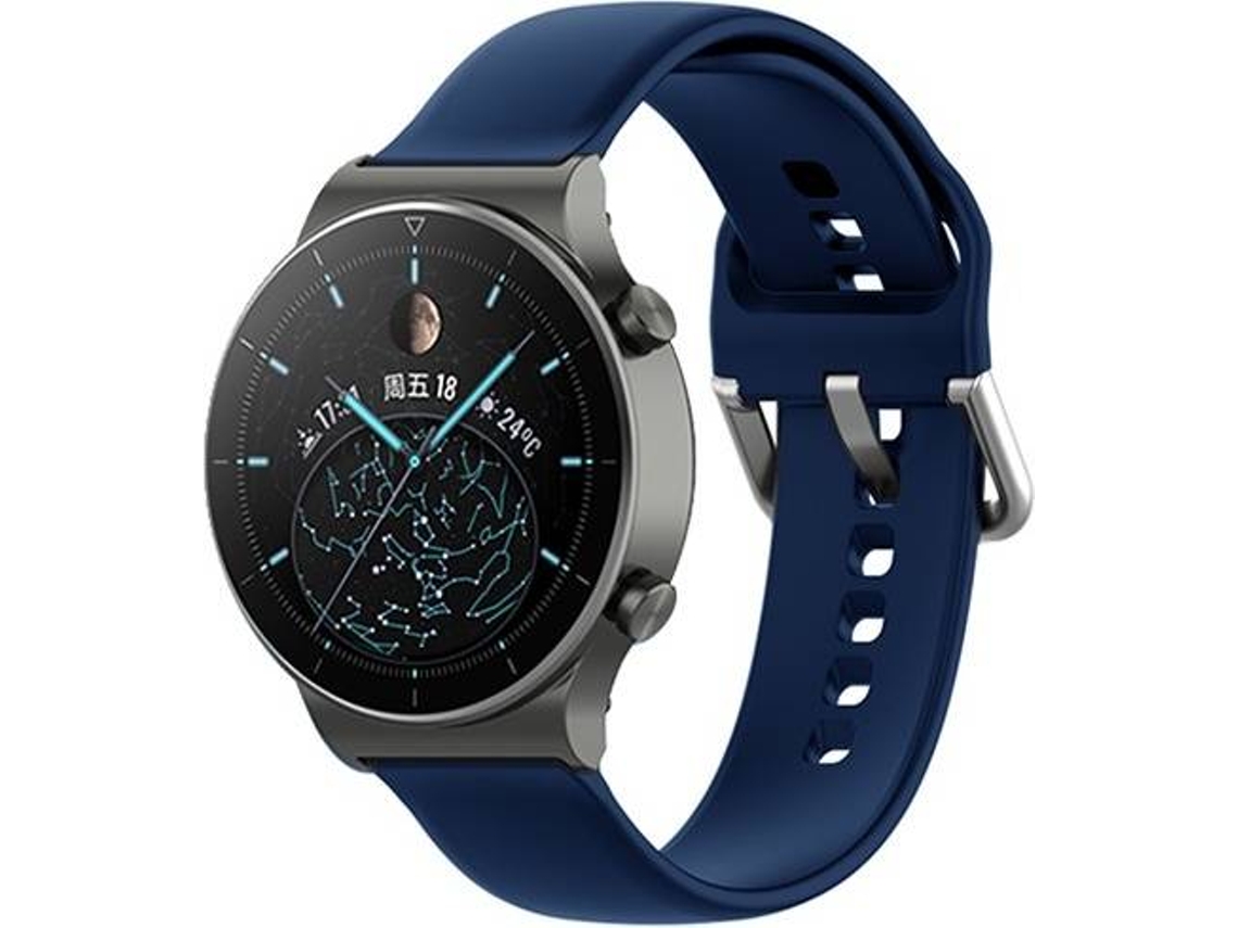 Bracelete Silicone Com Fivela para Samsung Galaxy Watch6 Classic LTE - 47mm - Azul Escuro GIFT4ME