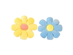 Rebe-almohadas De Peluche Girasol Forma Flor Almohadillas Suaves Para Sillas Azul Amarillo 15'' 2 Unidades