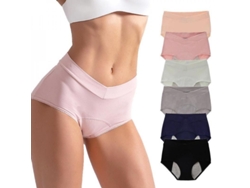 Ropa Interior De Algodón Anti-fugas Para Incontinencia Urinaria Y Menstruación Con Absorción Y Protección 3 Capas Xl Black-3pcs