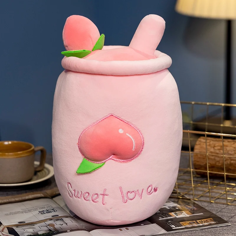 (melocotón, 30 Cm) Cojín Para Sofá Con Forma De Taza De Té Con Leche Y Sabor A Fruta Para Adultos