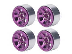 Juego De 4 Bujes De Rueda Rc De Aleación De Aluminio Cnc Para Neumáticos De 1,9 Pulgadas, Color Morado, Para Traxxas Trx4 Scx10 Axial