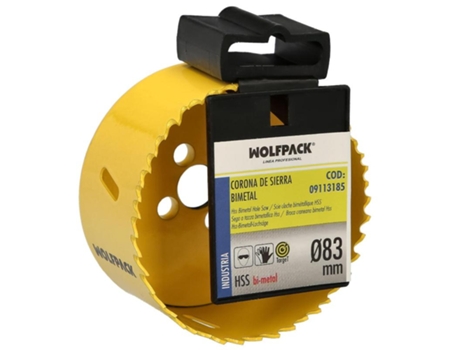 Corona Sierra Bimetal Ø 83 mm Templado Termico. Base Reforzada. Corona Madera. Broca Agujeros Madera. Acero. Hierro. Plasticos WOLFPACK LINEA PROFE...