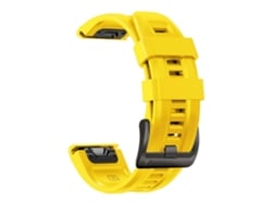 Bracelete Para Garmin (26mm) - Silicone Esportivo - Cor Sólida - Fivela De Aço Preta Amarela