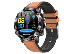 Reloj deportivo inteligente ET482, pantalla AMOLED de 1,43 pulgadas, llamadas Bluetooth, ECG y correa de cuero Facpoet