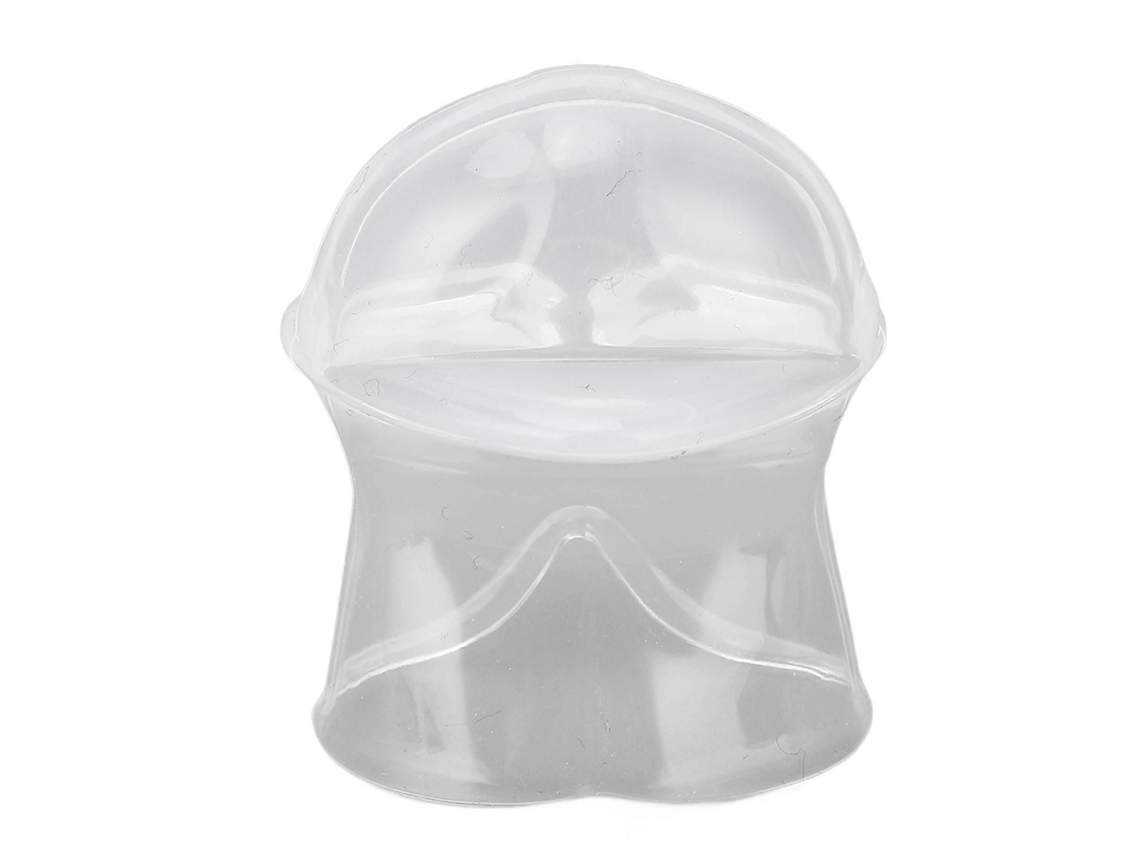 Dispositivo lingual antirronquidos fabricado con silicona transparente de grado alimenticio para un sueño reparador y un mejor control de la respiración.