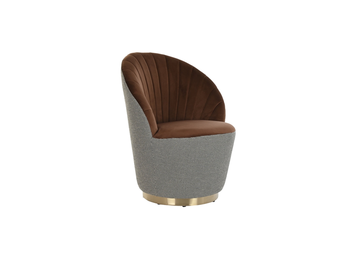 Poltrona Marrom em Poliéster, 69x66x85cm ALEXANDRA HOUSE LIVING