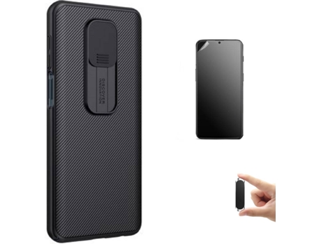 Kit Carcasa, Protector y Soporte Xiaomi Redmi Note 9 Ultimatte Nillkin Camshield Negro