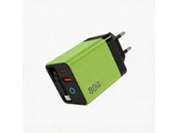 Cargador Gan De 80 W Con 2 Puertos. Incluye Un Cable De Datos Retráctil De 80 Cm. Digitallab Amarillo
