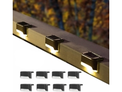 Omni-8 Luces De Terraza Solares Impermeables Ip65 Led Luz Cálida Para Jardín Patios Escaleras Exteriores Negro
