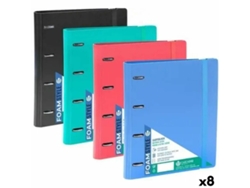 Carpeta de anillas Carchivo Goma Multicolor A4 (8 Unidades)