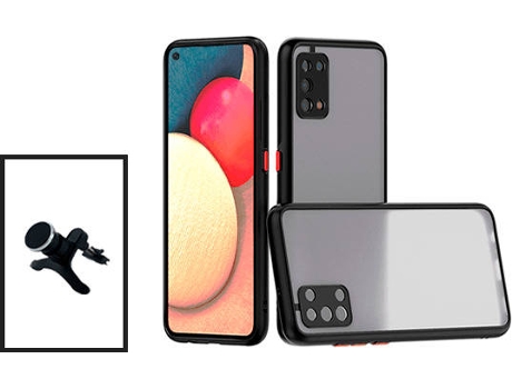 Kit Carcasa Trasera Protección Cámara + Soporte Magnético Oppo A74 5G GIFT4ME Negro