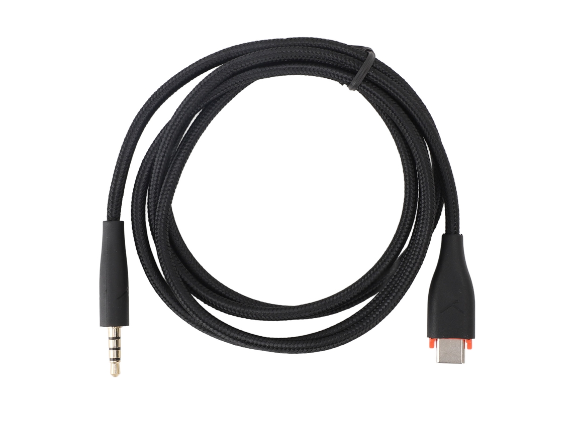 Cable Auxiliar Para Auriculares Usb-c A 3,5 Mm, De Tela Ofc, Repuesto Para Mmx150, 1,2 M, Negro.