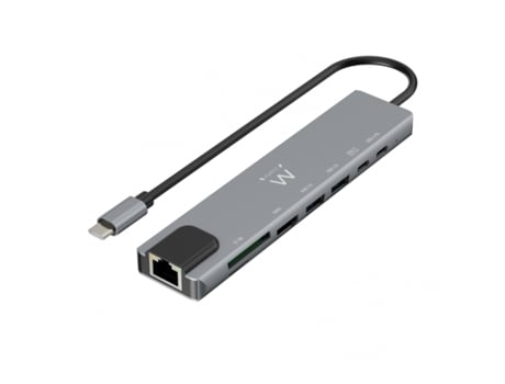 HUB EWENT USB3.2 GEN1 USB-C MULTIPORT DOCK 8-1 HDMI 4K 87W USB-C 2XUSB-A LAN CR