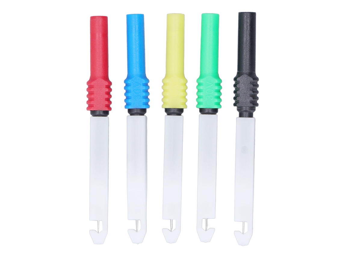 Juego De 5 Puntas De Prueba De 0,7 Mm Para Multímetro Con Tapa, Puntas Perforadoras De Cables J.30009