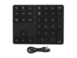 Teclado Numérico Sem Fio Recarregável Bt5.0 Ultra Fino 35 Teclas Compatível Com Windows E Mac Preto