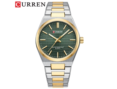 Relojes para Hombre Reloj Deportivo para Relojes de Pulsera de Moda Calendario con Correa de Cuero-Oro Verde LUUCOZK