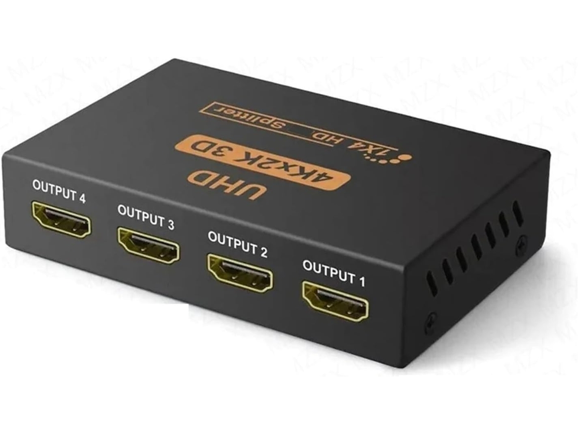Conmutador Divisor Compatible 1x4, 1 Entrada, 4 Salidas, Uhd 4k X 2k, Cable