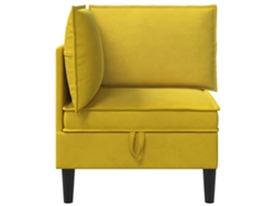 Sofá Esquinero Con Almacenamiento Amarillo Terciopelo