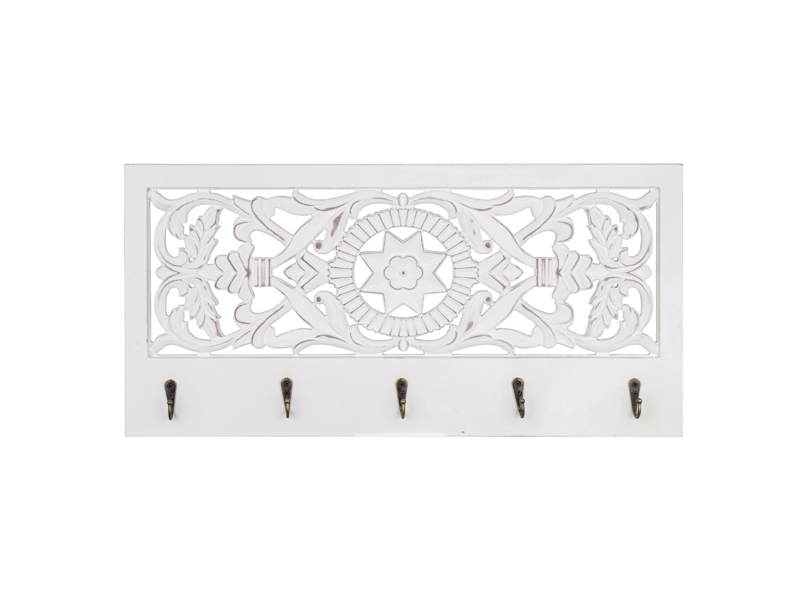 Signes Grimalt BY SIGRIS - Perchero pared con mosaico Blanco de Mdf Perchero Perchero, Percha De Entrada Percha Para Abrigos 60x5x29cm