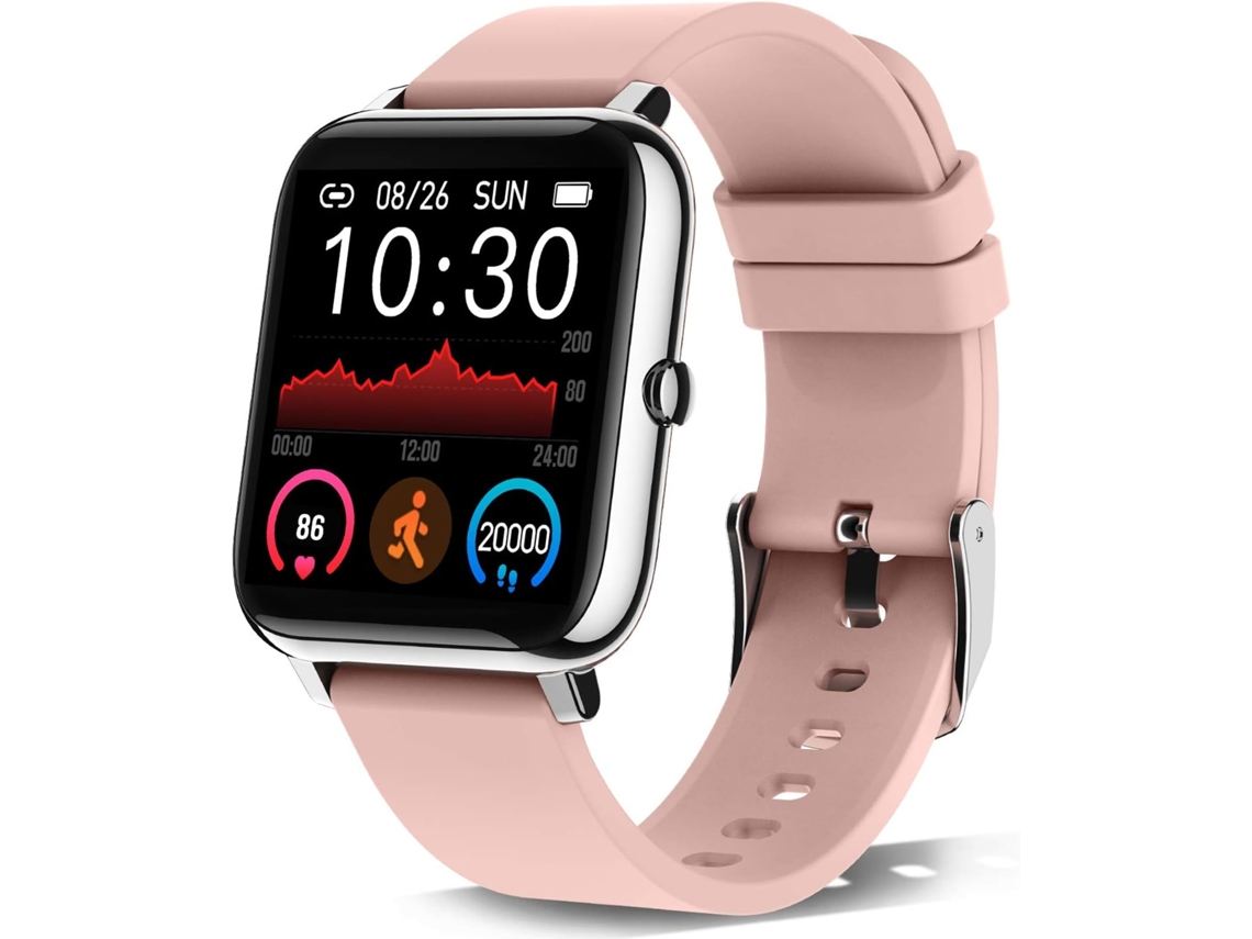 Reloj inteligente con monitor de actividad para mujer, pantalla LCD TFT de 1,4 pulgadas, monitor de frecuencia cardíaca y sueño, resistente al agua IP67 con contador de pasos.