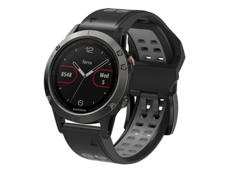 Correa de Silicona liberación rápida dos colores para Garmin Fenix 7/6/5 - negro/gris