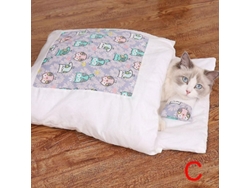 2026-7221-cama Para Gato Dormitorio Caliente Invierno Removable Diseño Cueva Pequeña Mascota Ezv M C