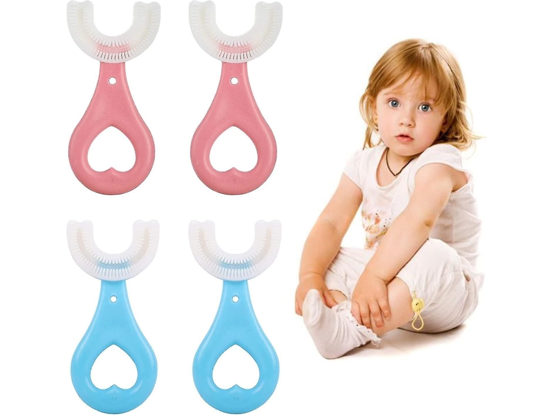 Cepillo de dientes infantil en forma de U con cerdas de silicona, manual para niños, limpieza completa. GOKOCO