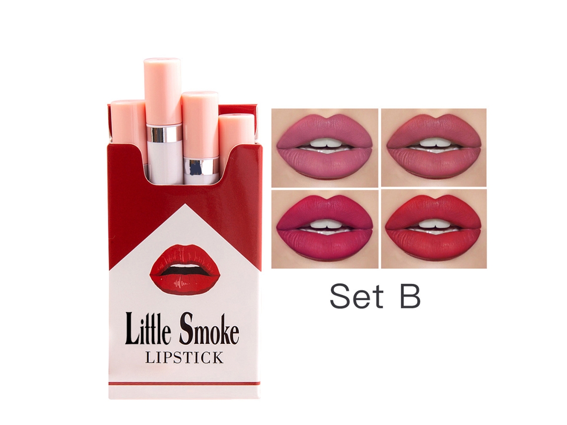 Kit De Labiales Cigarette Matte 4 Colores, Duradero E Impermeable Para Maquillaje Vante