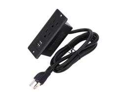 Yncm2026-regleta Eléctrica Recesada Mesa Conferencia 2 Tomacorrientes 2 Puertos Usb Cable 1.5m