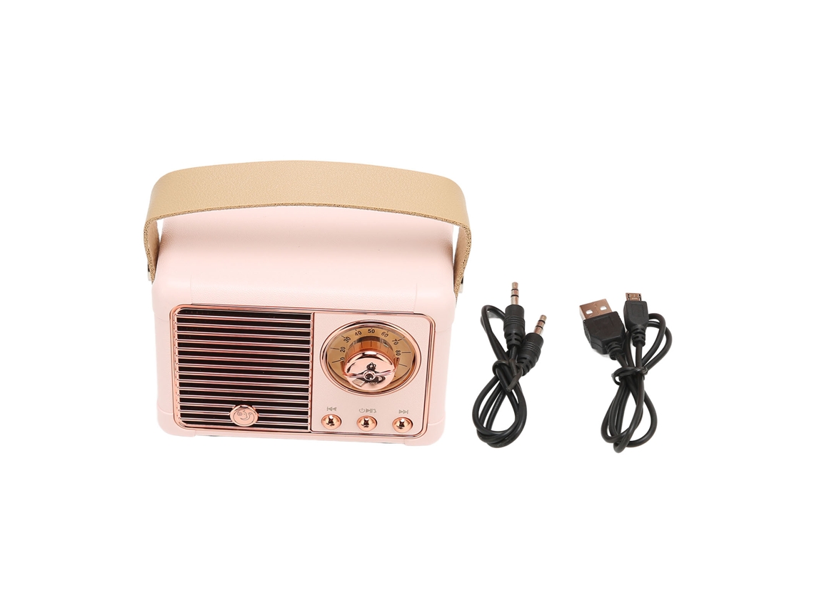 Altavoz Bluetooth (vintage Y Moderno, Batería Integrada) Rosa