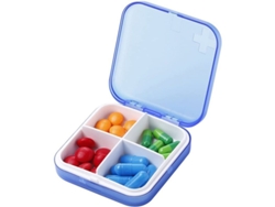 Pastillero Pequeño Y Portátil Para Bolso O Bolsillo, De Primera Calidad (azul, 4 Compartimentos)